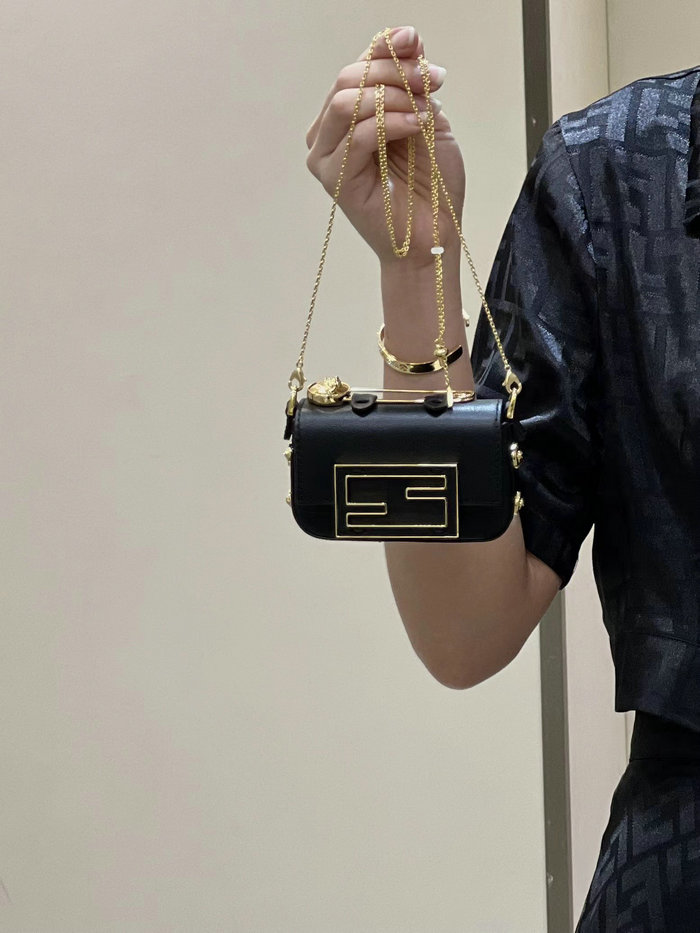 Fendi Versace Fendace Nano Baguette Black F8567