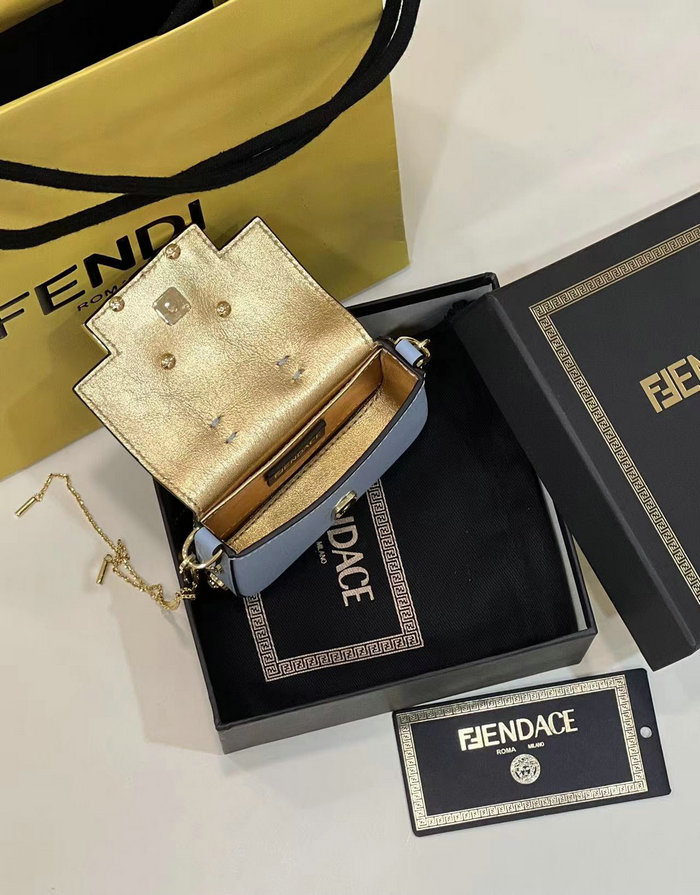 Fendi Versace Fendace Nano Baguette Blue F8567