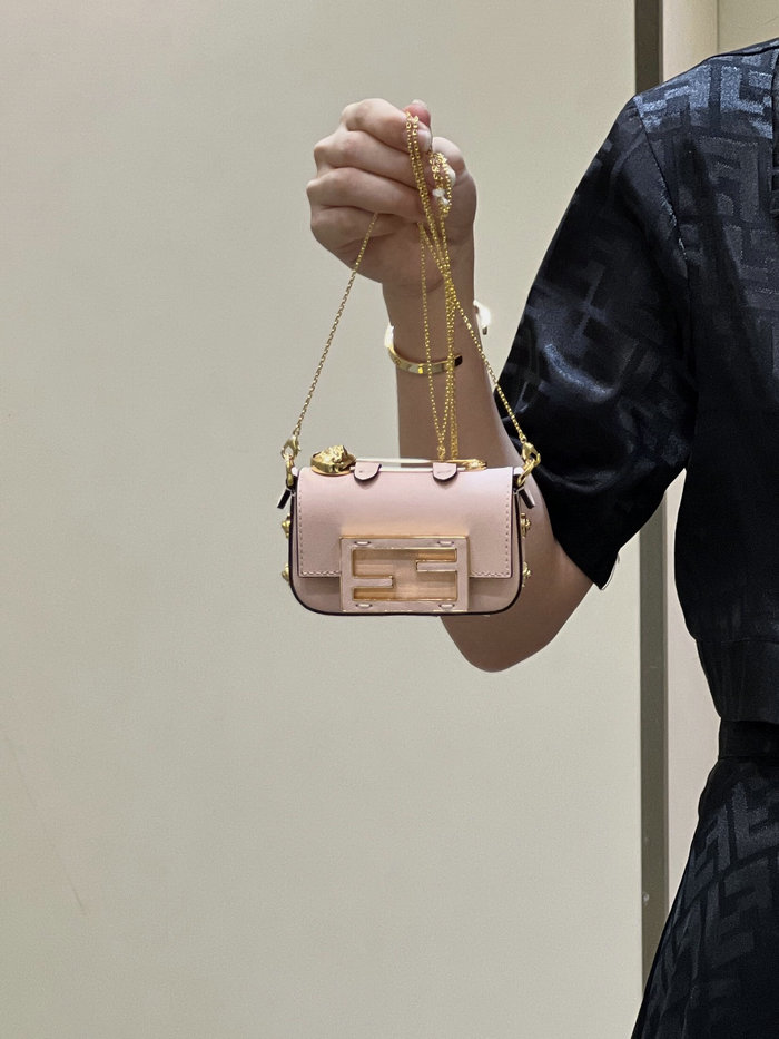 Fendi Versace Fendace Nano Baguette Pink F8567