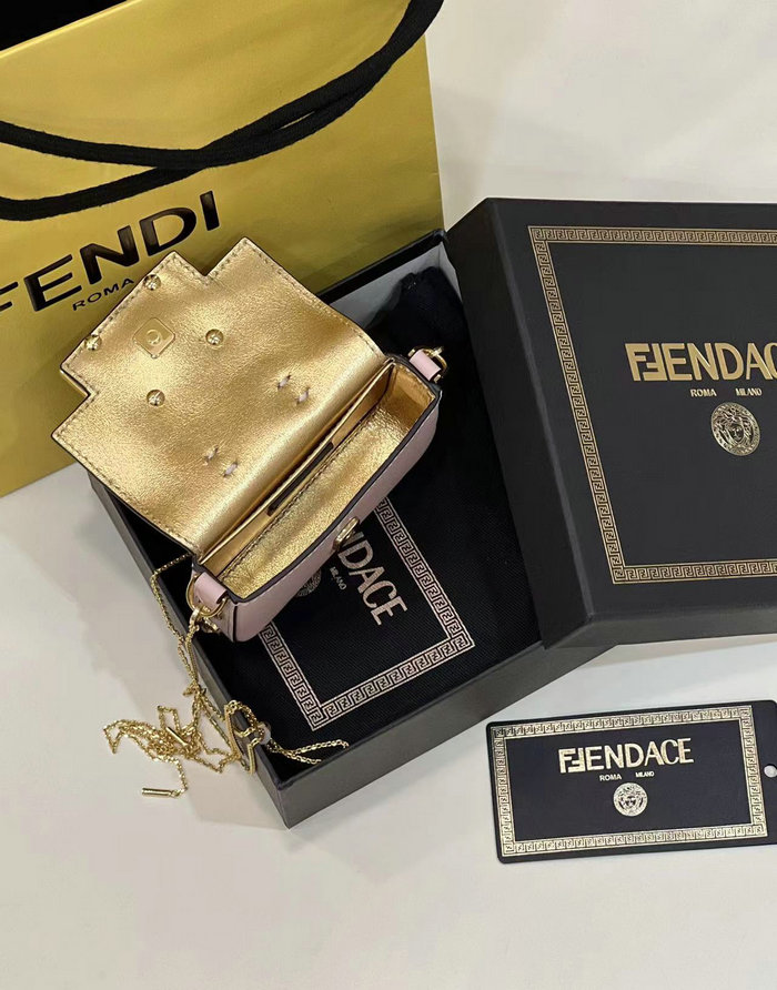 Fendi Versace Fendace Nano Baguette Pink F8567