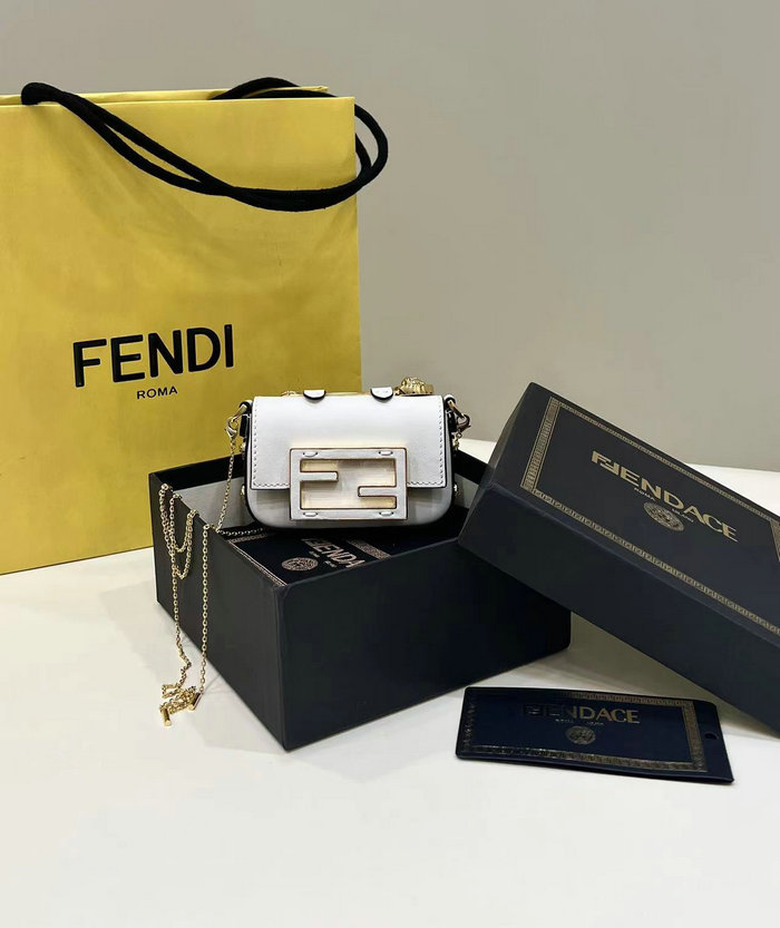 Fendi Versace Fendace Nano Baguette White F8567