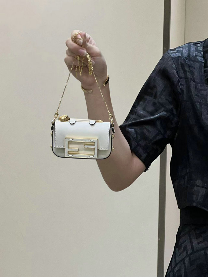 Fendi Versace Fendace Nano Baguette White F8567