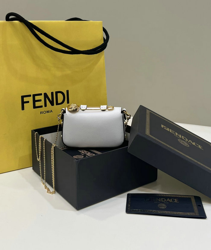 Fendi Versace Fendace Nano Baguette White F8567