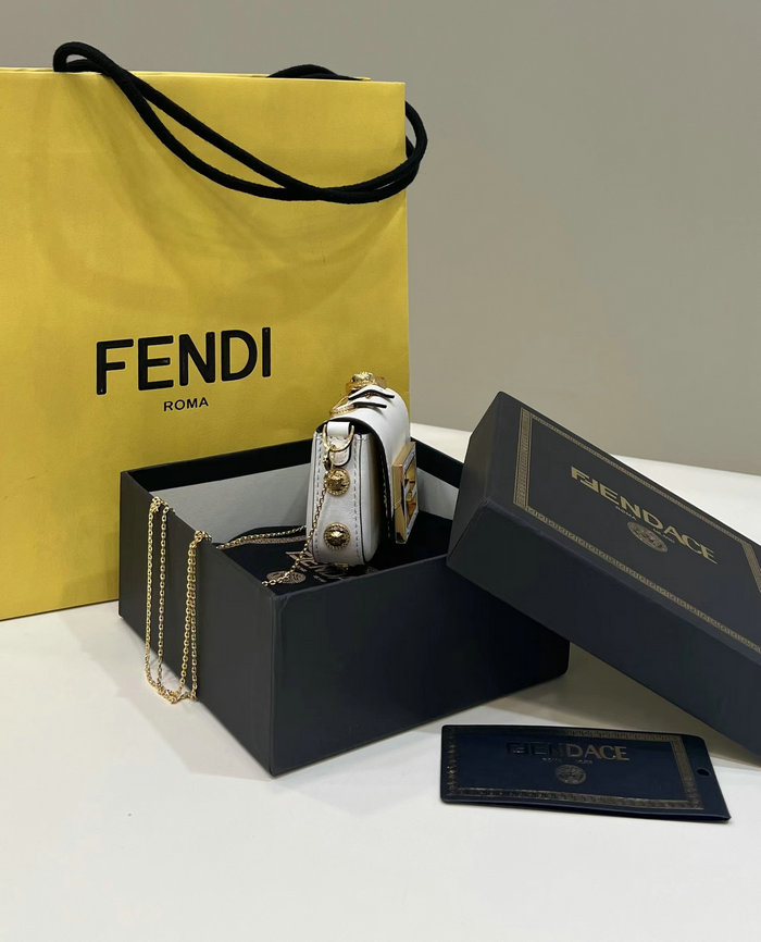 Fendi Versace Fendace Nano Baguette White F8567