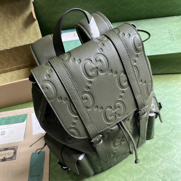 Gucci Jumbo GG Backpack Dark Green 625770