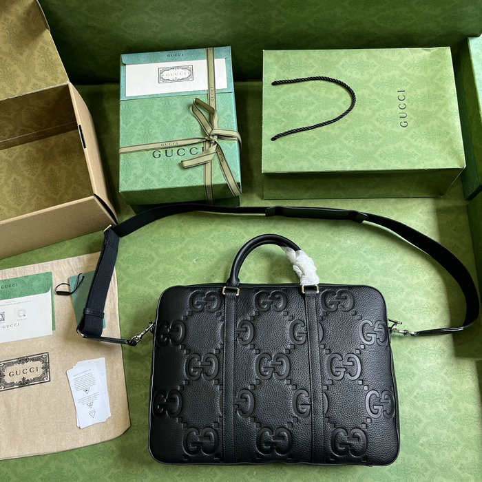 Gucci Jumbo GG Briefcase Black 658573