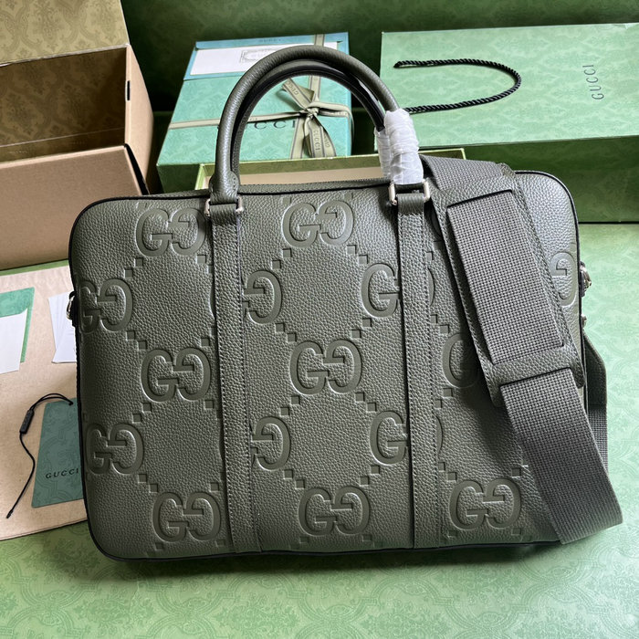 Gucci Jumbo GG Briefcase Dark Green 658573