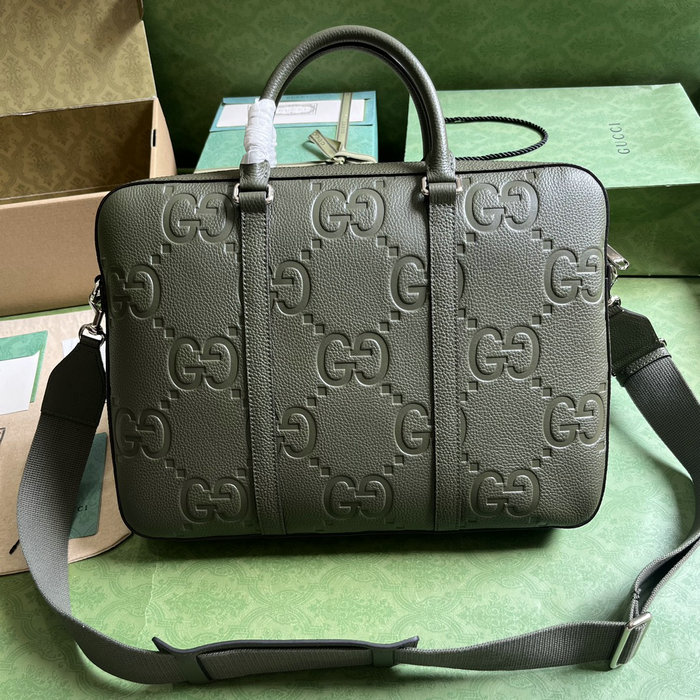 Gucci Jumbo GG Briefcase Dark Green 658573