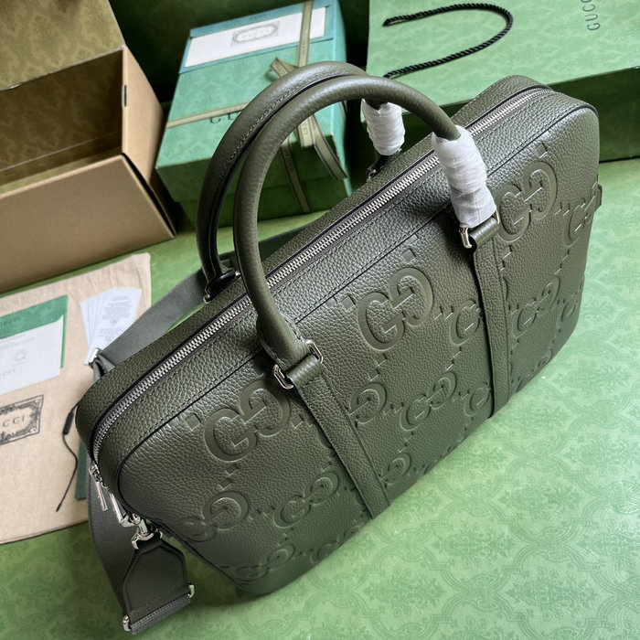 Gucci Jumbo GG Briefcase Dark Green 658573