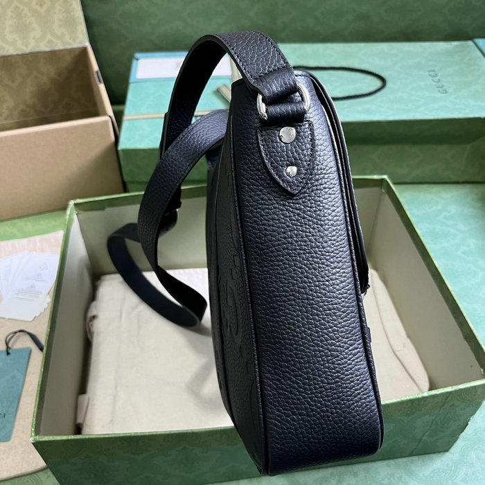 Gucci Jumbo GG Medium Messenger Bag Black 760234