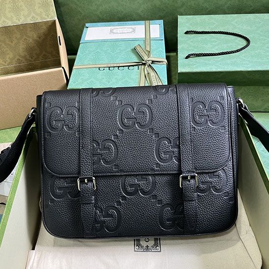 Gucci Jumbo GG Medium Messenger Bag Black 760234