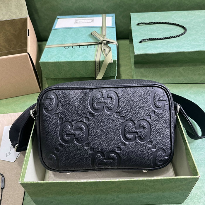 Gucci Jumbo GG Medium Messenger Bag Black 766946