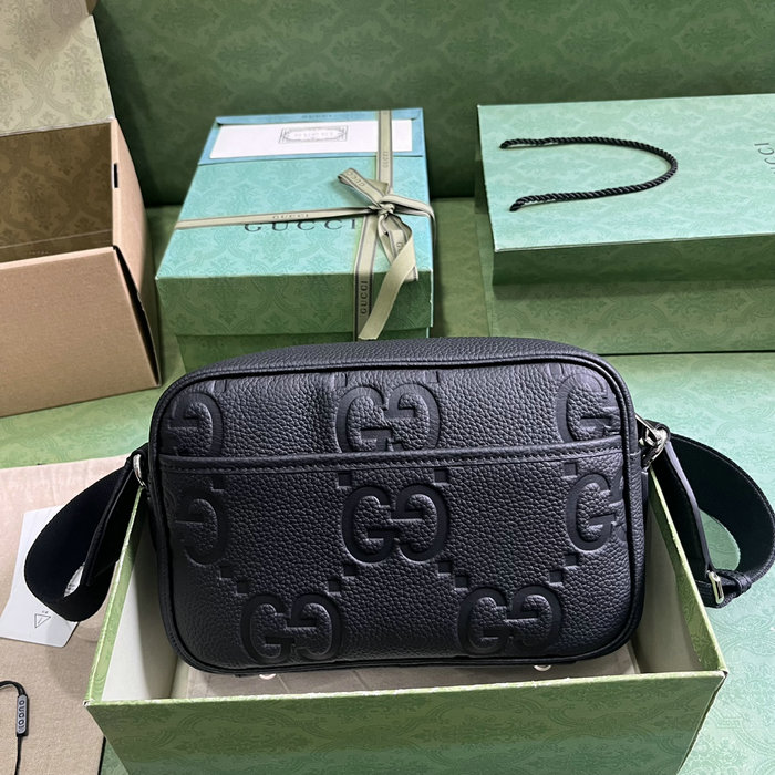 Gucci Jumbo GG Medium Messenger Bag Black 766946