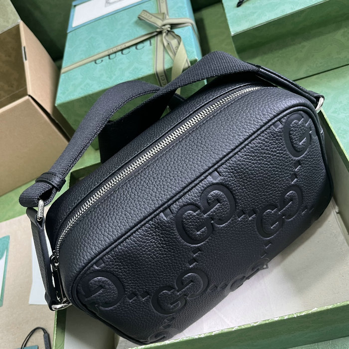 Gucci Jumbo GG Medium Messenger Bag Black 766946