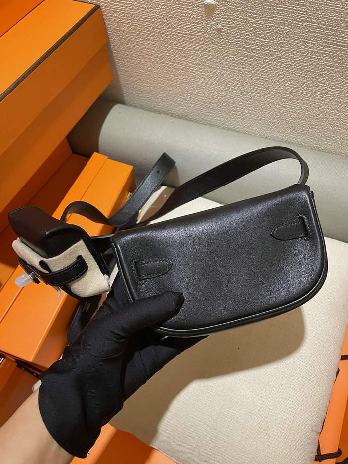 Hermes Swift Leather Kelly Moove Bag Black HKM0319