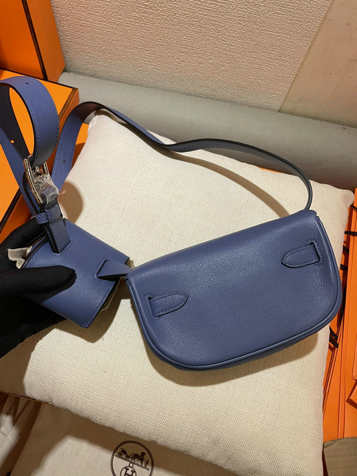 Hermes Swift Leather Kelly Moove Bag Blue HKM0319