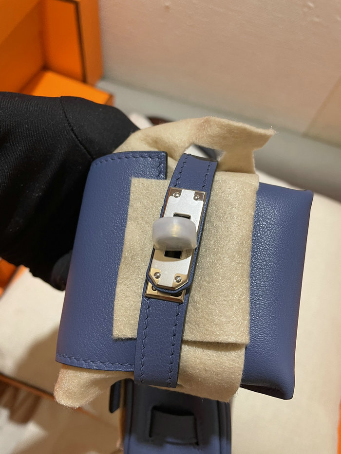 Hermes Swift Leather Kelly Moove Bag Blue HKM0319