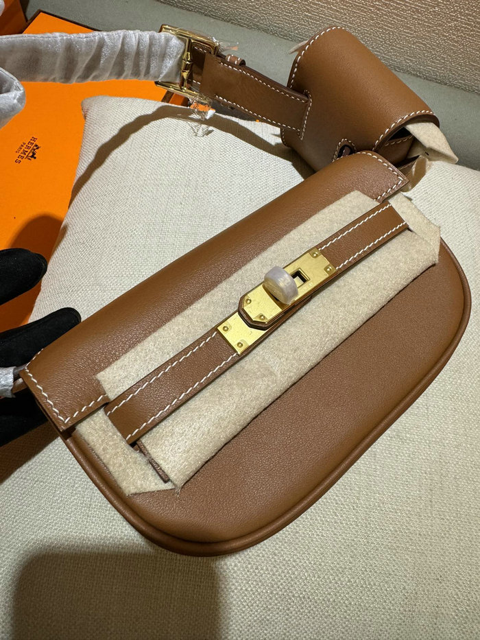 Hermes Swift Leather Kelly Moove Bag Brown HKM0319