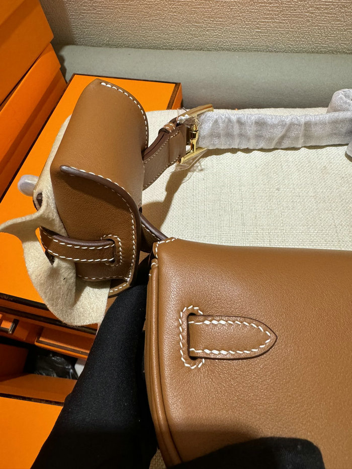 Hermes Swift Leather Kelly Moove Bag Brown HKM0319