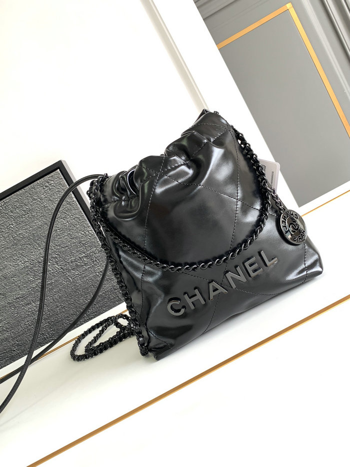 Mini Chanel 22 Handbag Black AS3980