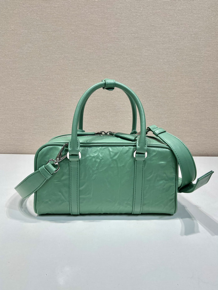 Prada Antique nappa leather multi-pocket top-handle bag Green 1BB099