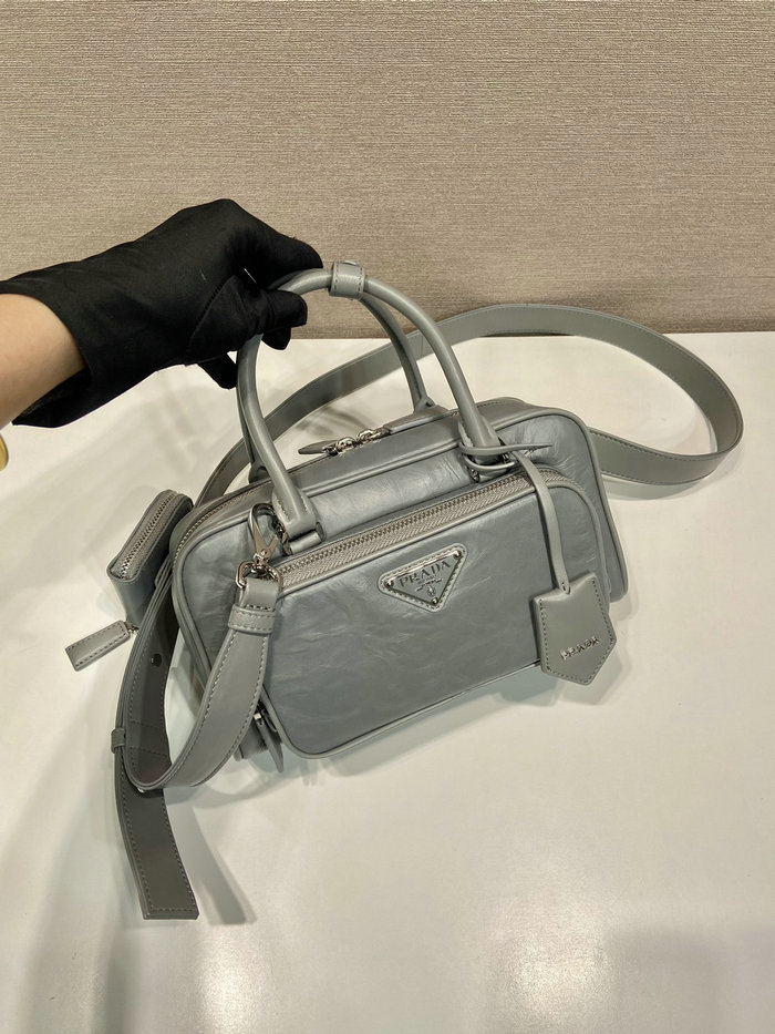 Prada Antique nappa leather top-handle bag Grey 1BB099