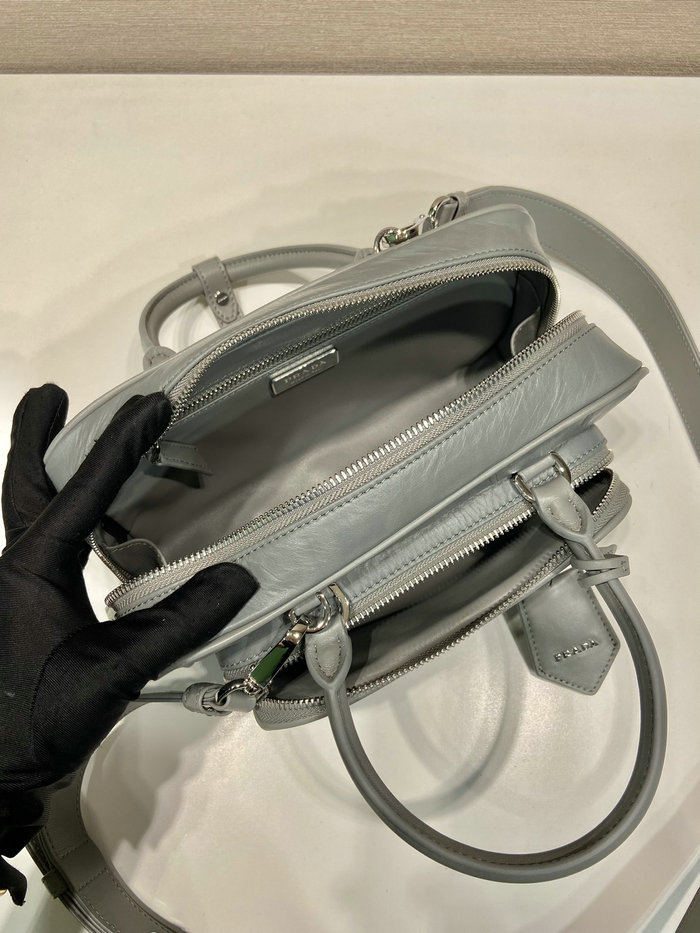 Prada Antique nappa leather top-handle bag Grey 1BB099