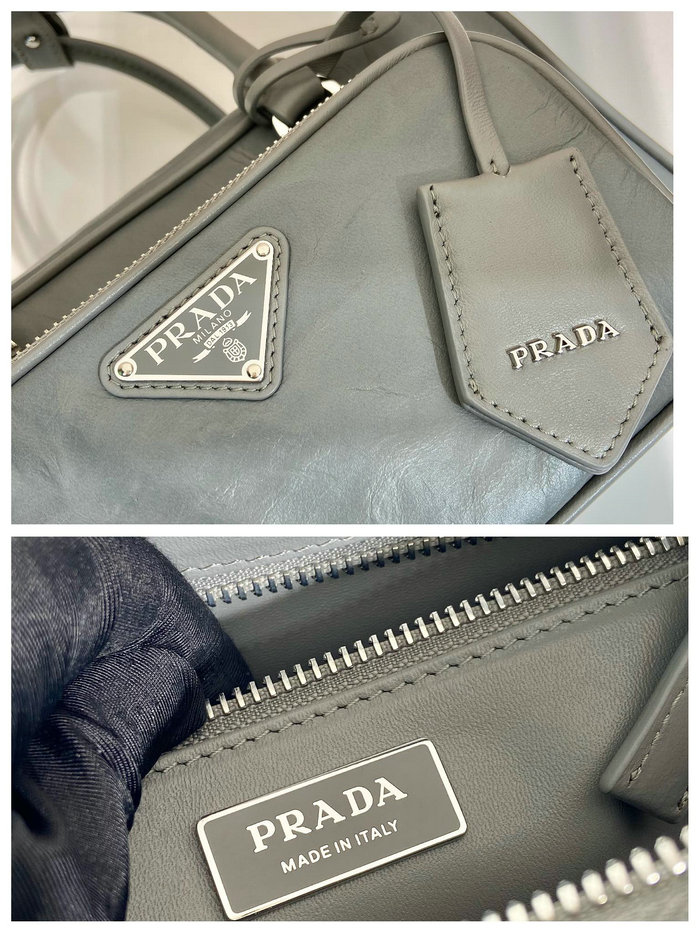 Prada Antique nappa leather top-handle bag Grey 1BB099