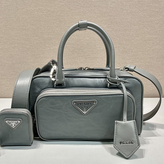 Prada Antique nappa leather top-handle bag Grey 1BB099