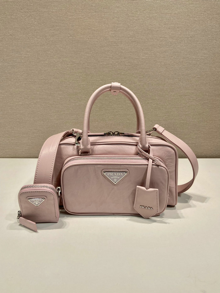 Prada Antique nappa leather top-handle bag Pink 1BB099