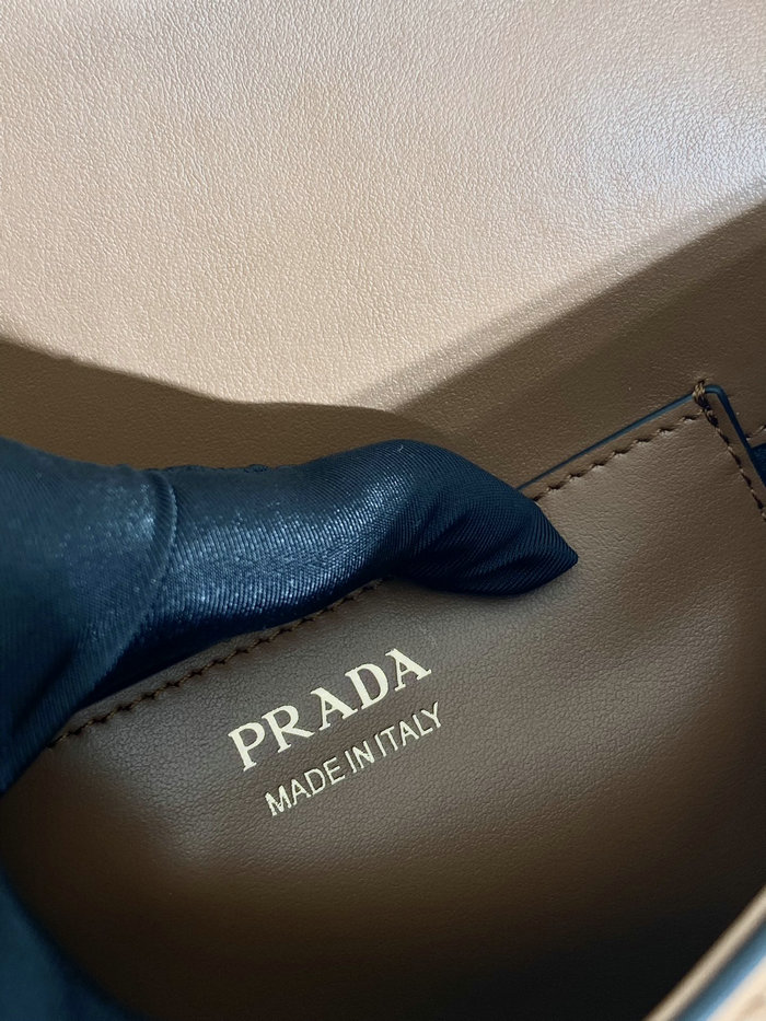 Prada Arque leather shoulder bag with flap Camel 1BD365