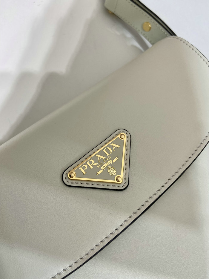 Prada Arque leather shoulder bag with flap White 1BD365