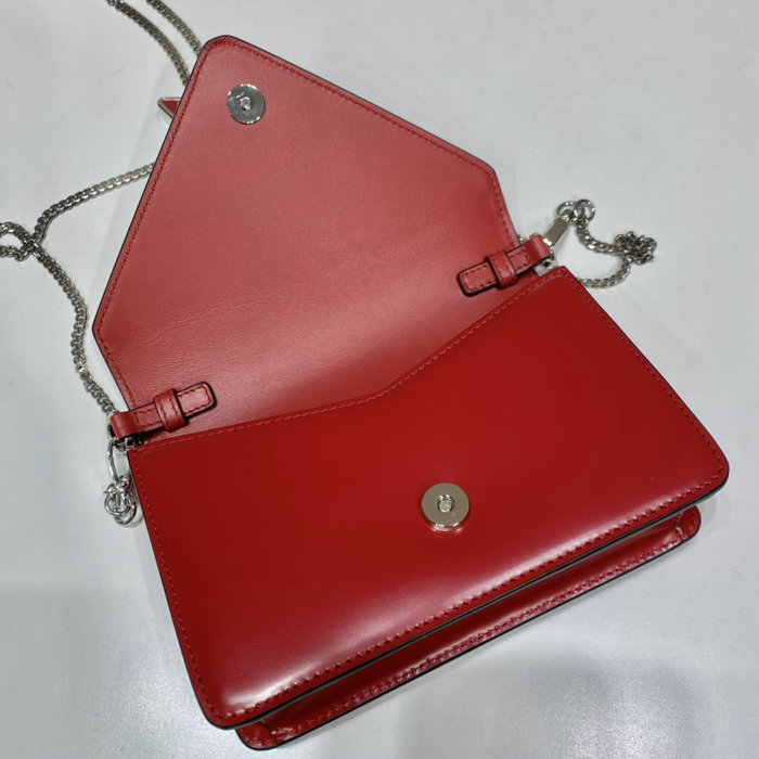 Prada Brushed leather shoulder bag Red 1BH189