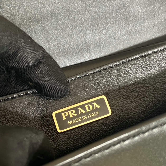 Prada Cahier Leather Bag Black 1BD045