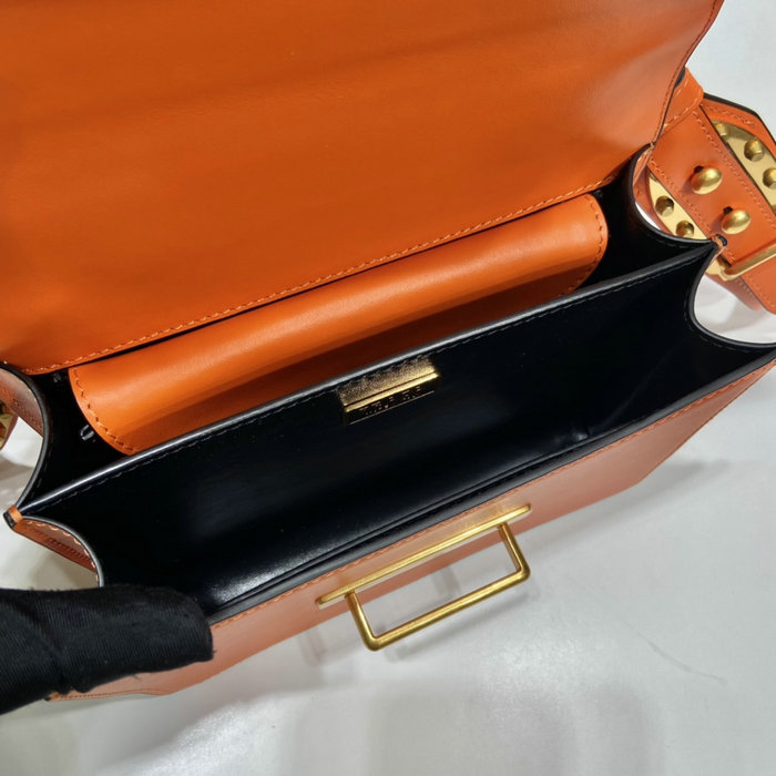 Prada Cahier Leather Bag Orange 1BD045