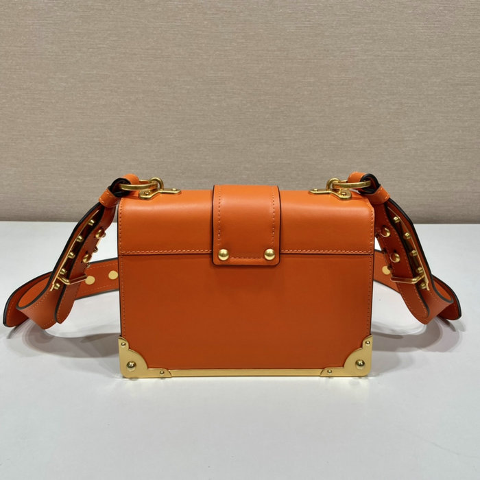 Prada Cahier Leather Bag Orange 1BD045