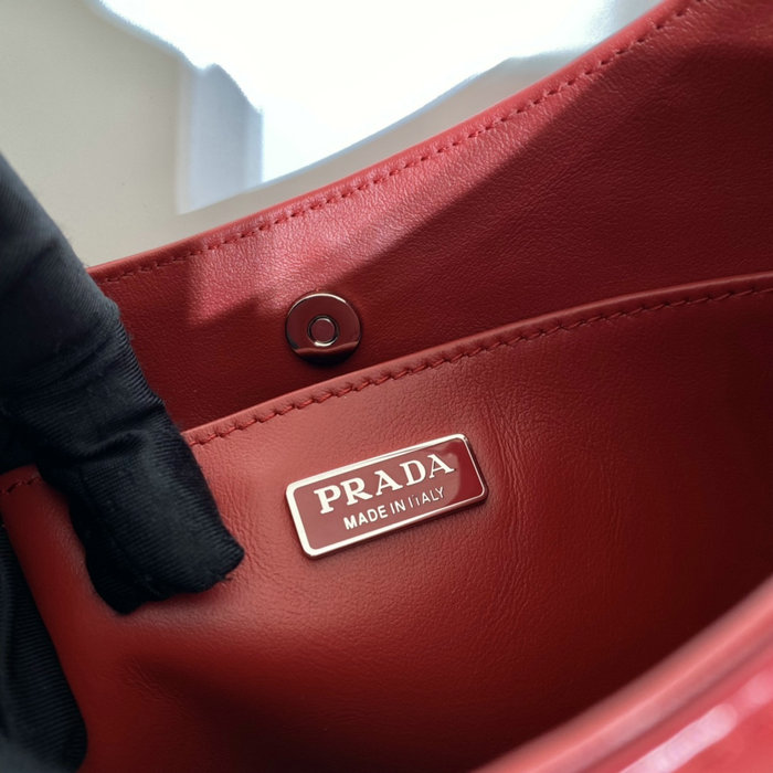Prada Cleo brushed leather shoulder bag Red 1BC499