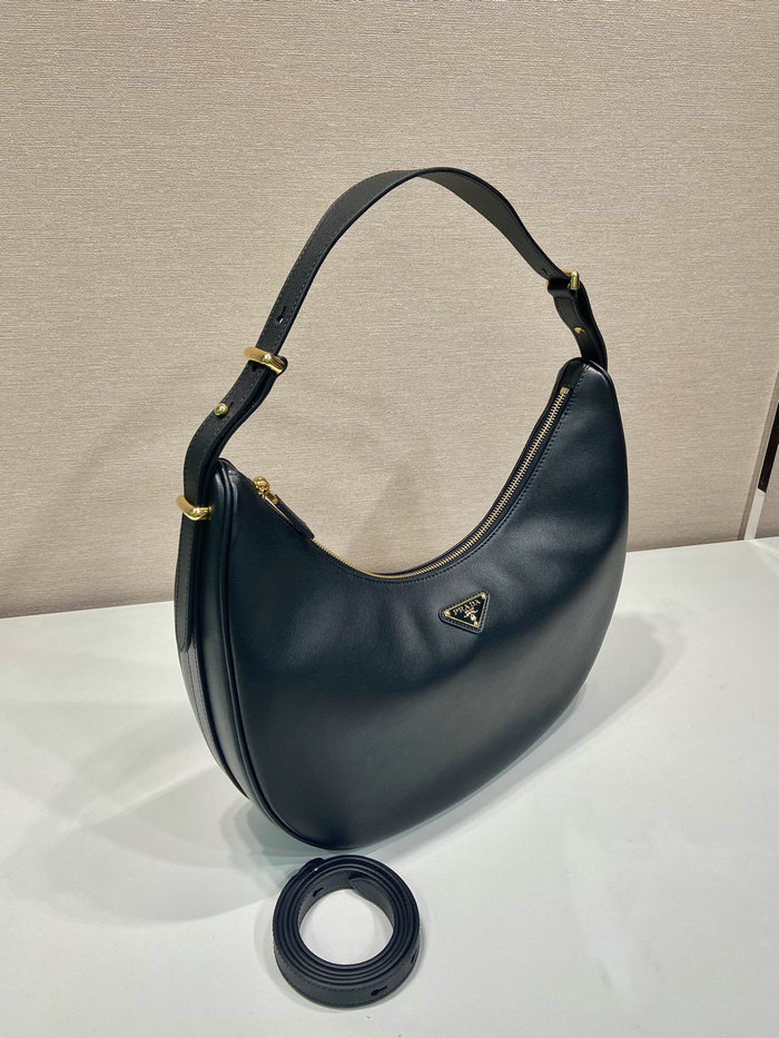 Prada Large leather shoulder bag Black 1BC212