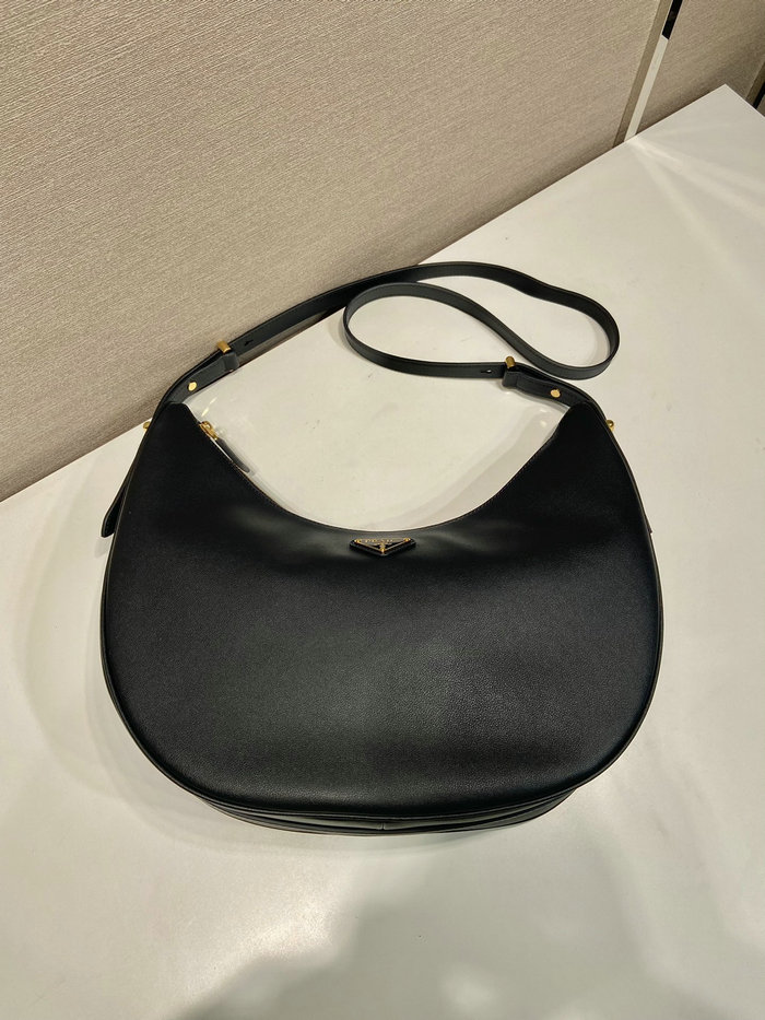 Prada Large leather shoulder bag Black 1BC212