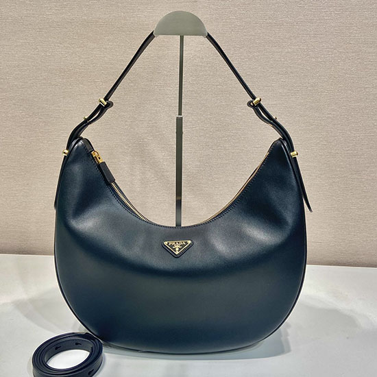 Prada Large leather shoulder bag Black 1BC212