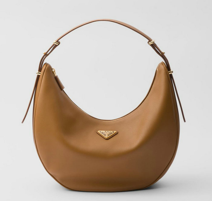 Prada Large leather shoulder bag Camel 1BC212