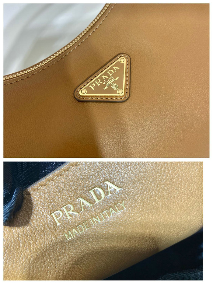 Prada Large leather shoulder bag Camel 1BC212