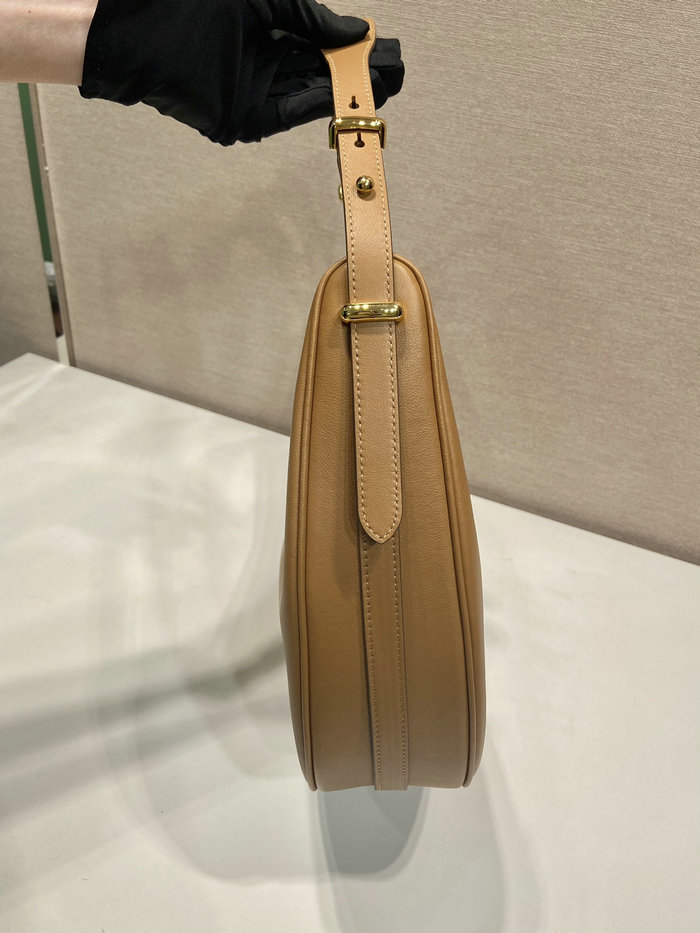 Prada Large leather shoulder bag Camel 1BC212