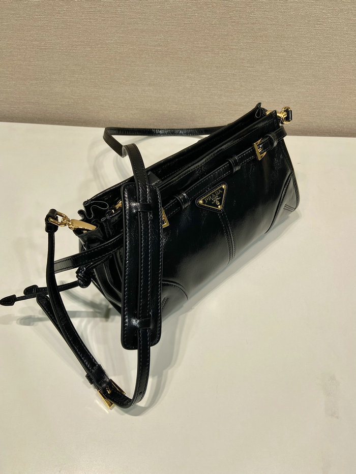 Prada Leather Shoulder Bag Black 1BA215