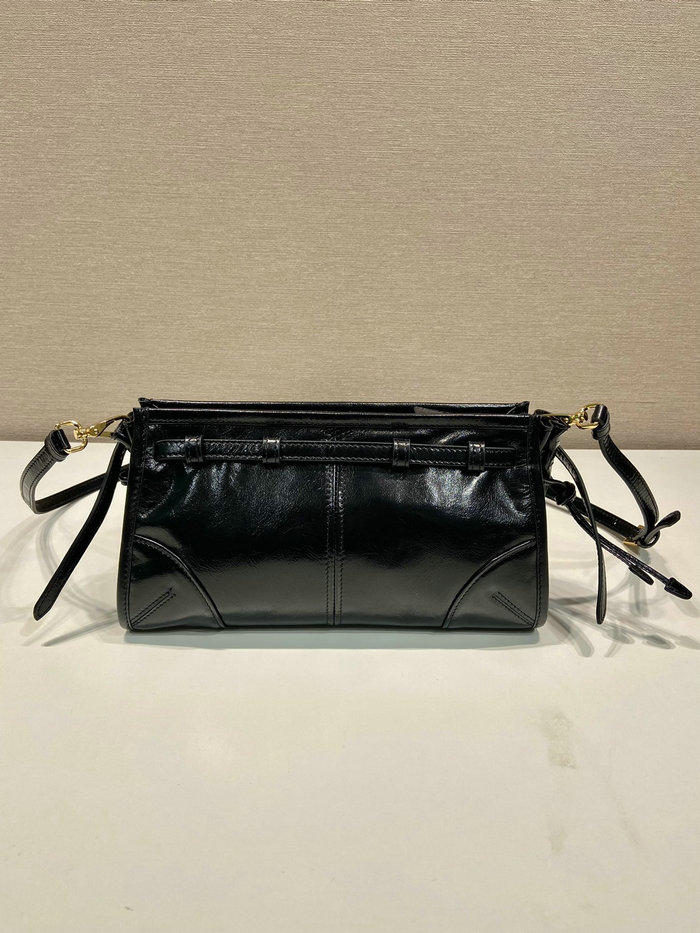 Prada Leather Shoulder Bag Black 1BA215