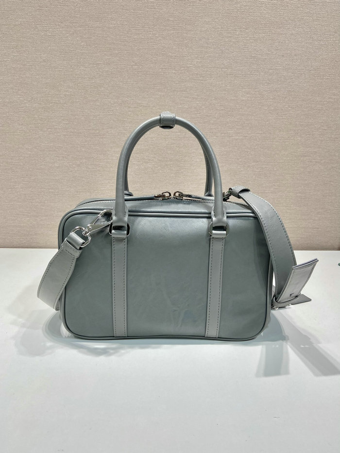 Prada Medium antique nappa leather top handle bag Grey 1BB092