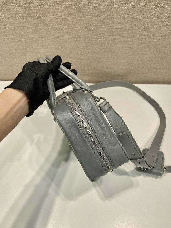 Prada Medium antique nappa leather top handle bag Grey 1BB092