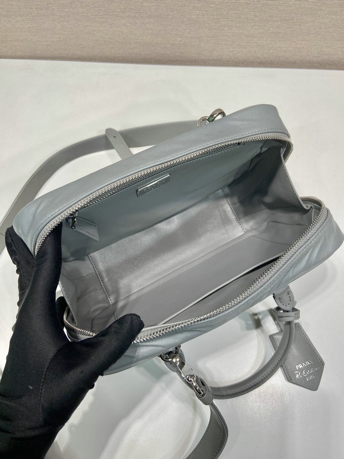 Prada Medium antique nappa leather top handle bag Grey 1BB092