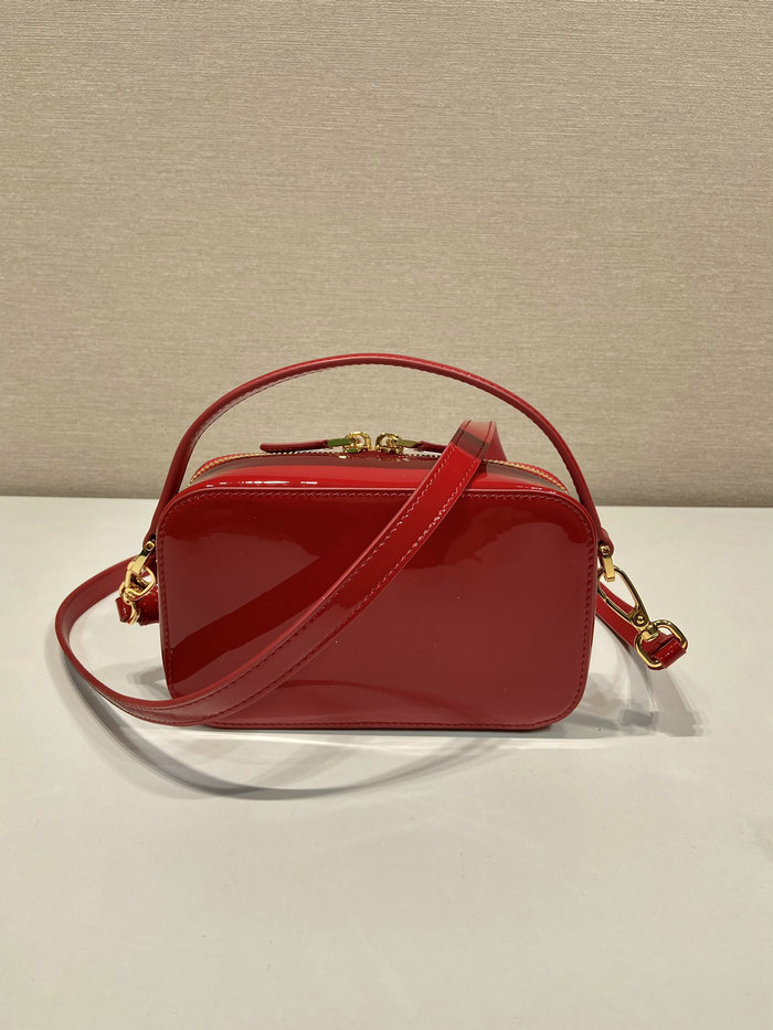 Prada Odette patent leather mini-bag Cherry Red 1BH206