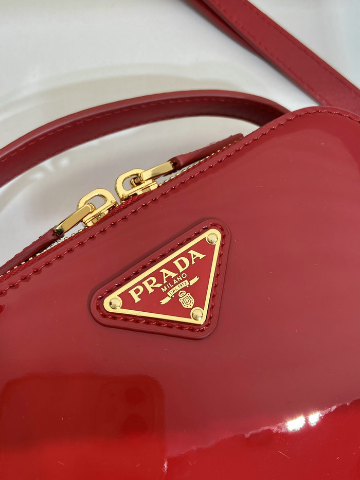 Prada Odette patent leather mini-bag Cherry Red 1BH206